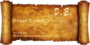 Dinya Elemér névjegykártya