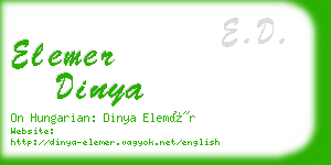 elemer dinya business card
